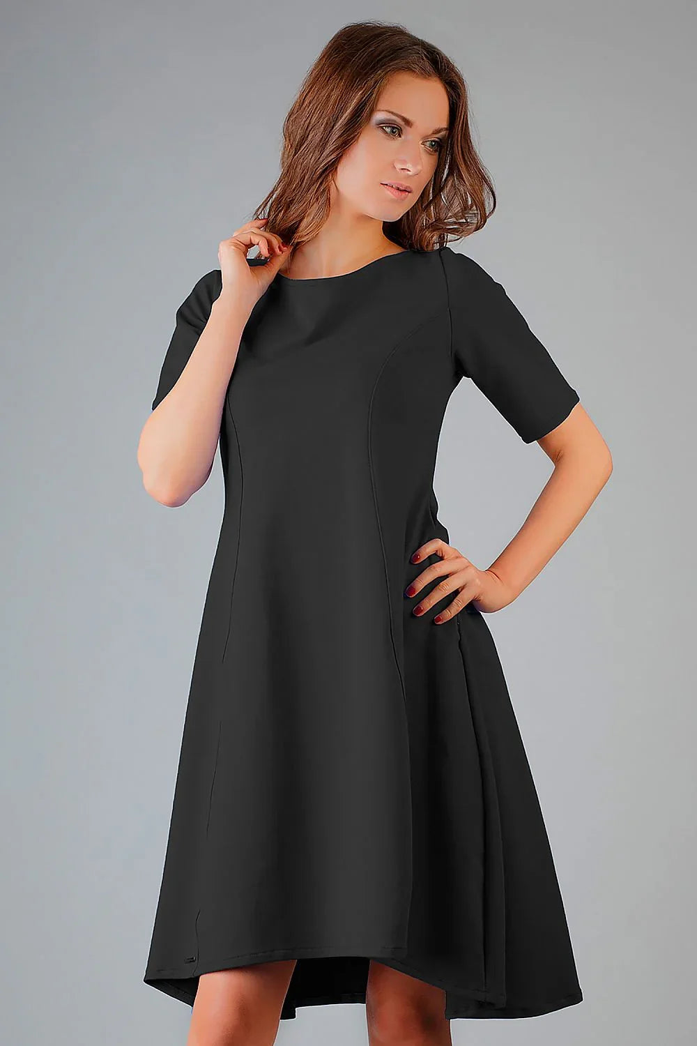 Elegant Boat Neck Short Sleeves Day Dress