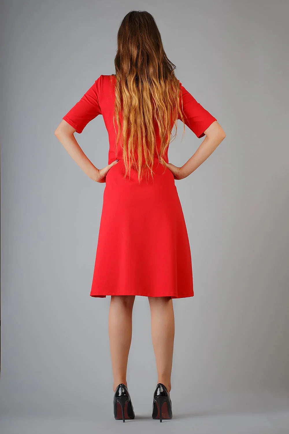Elegant Boat Neck Short Sleeves Day Dress