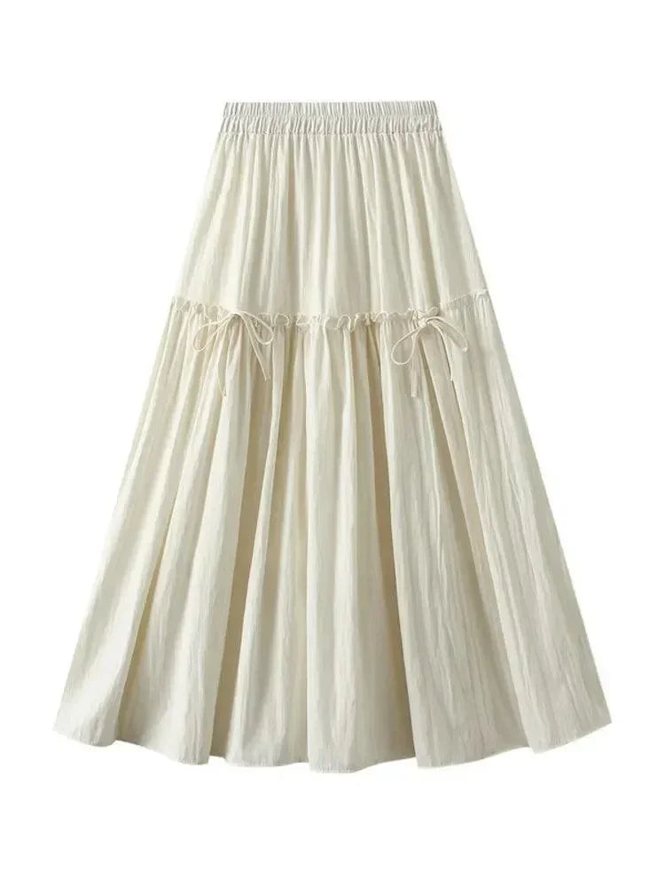 Elegant Bow A-Line Skirt -Guocali