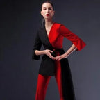 Elegant Chic Women's Pant Suit - Solid Zipper, Black
