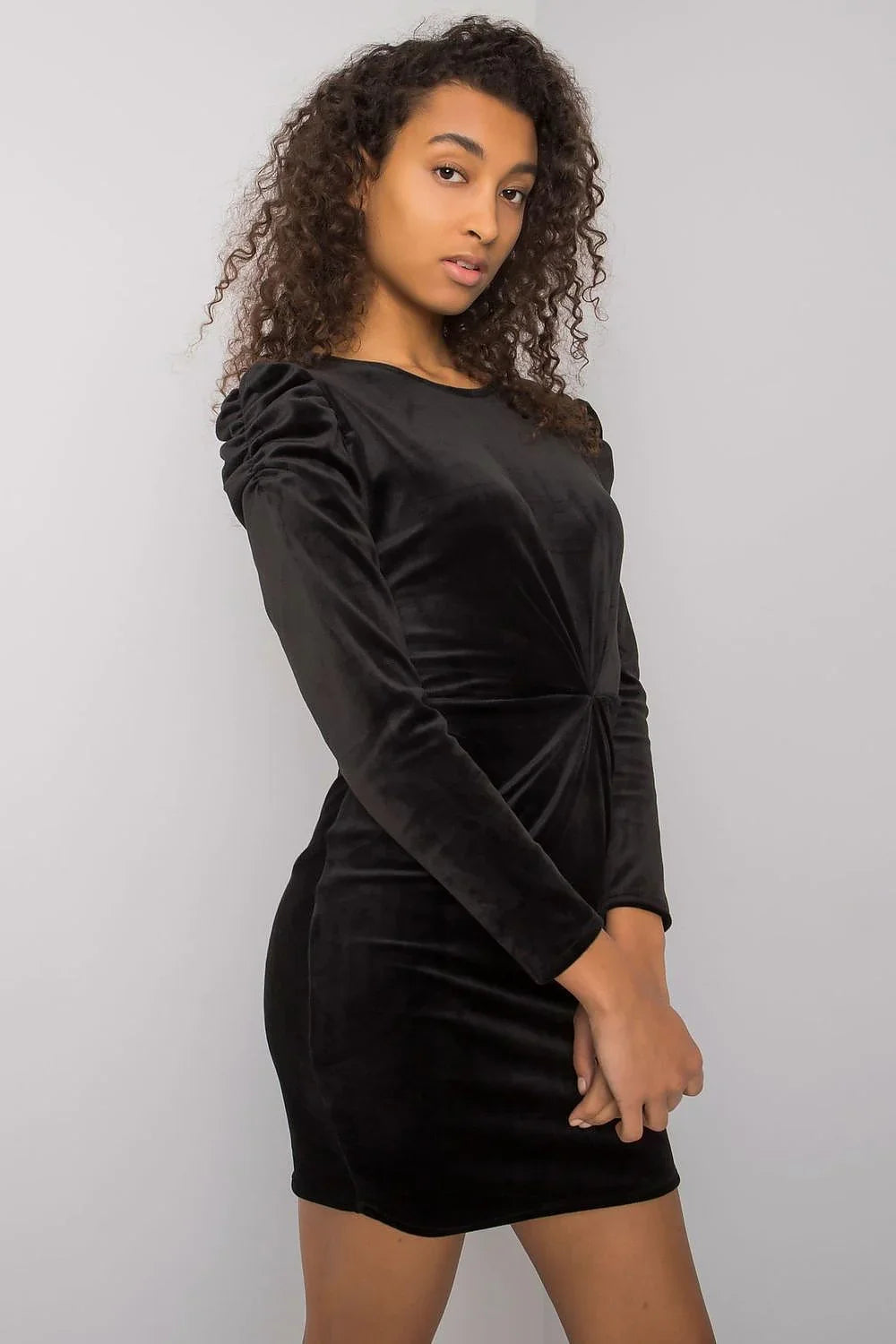 Elegant Crew Neck Long Sleeves Day Dress