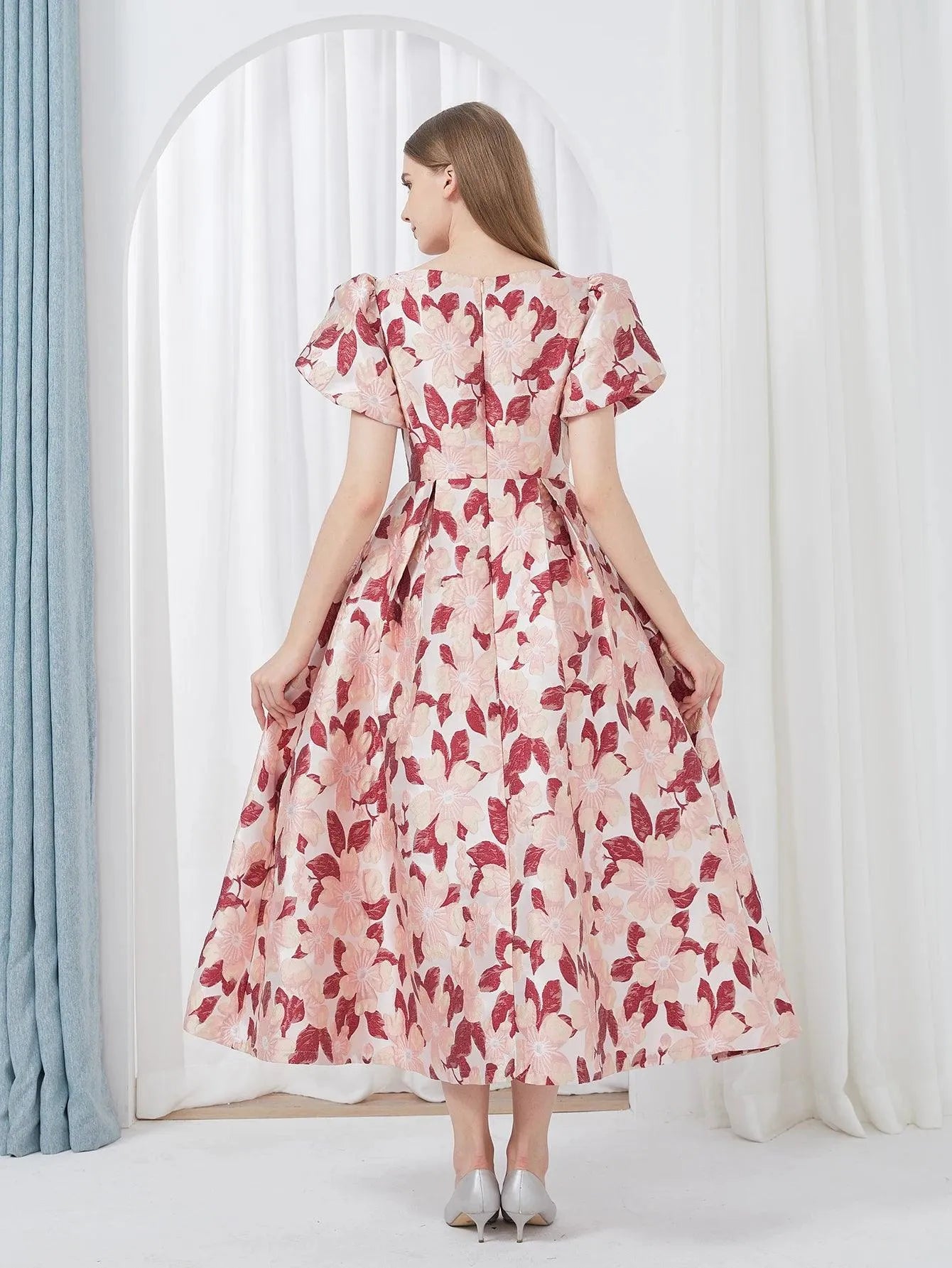 Elegant Embroidery Jacquard Long Prom Dress -Guocali