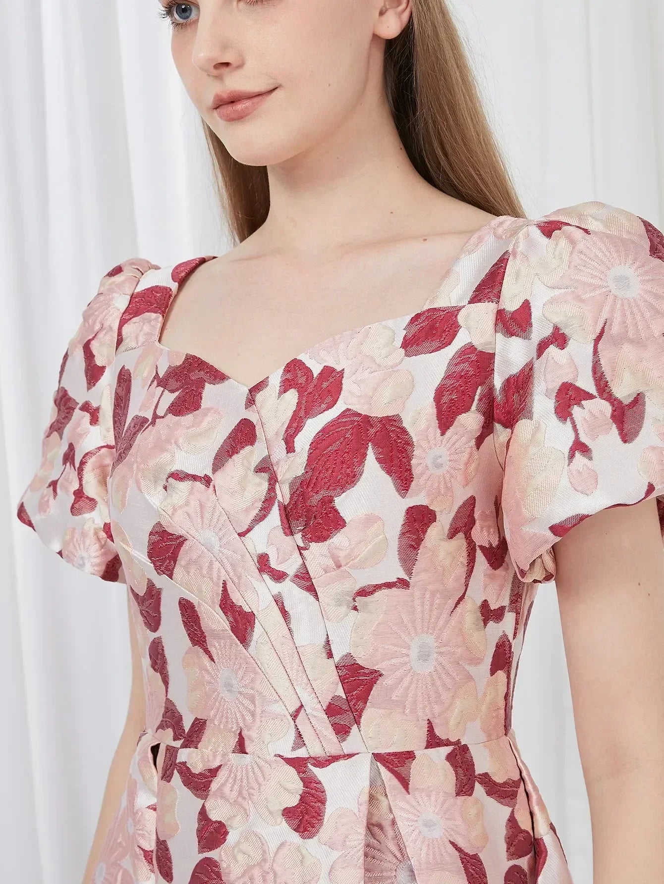 Elegant Embroidery Jacquard Long Prom Dress -Guocali