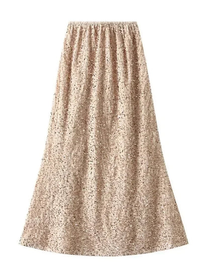 Elegant Fishtail Sequin Skirt Fairy Wind Corduroy -Guocali