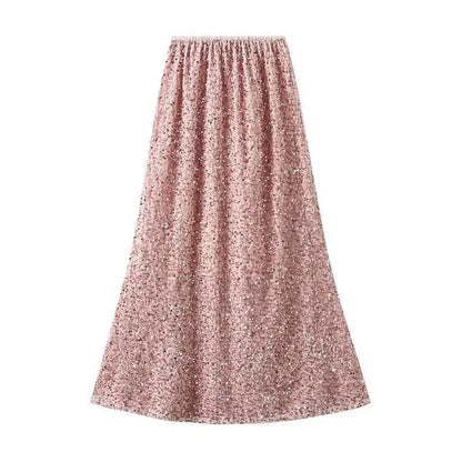 Elegant Fishtail Sequin Skirt Fairy Wind Corduroy -Guocali
