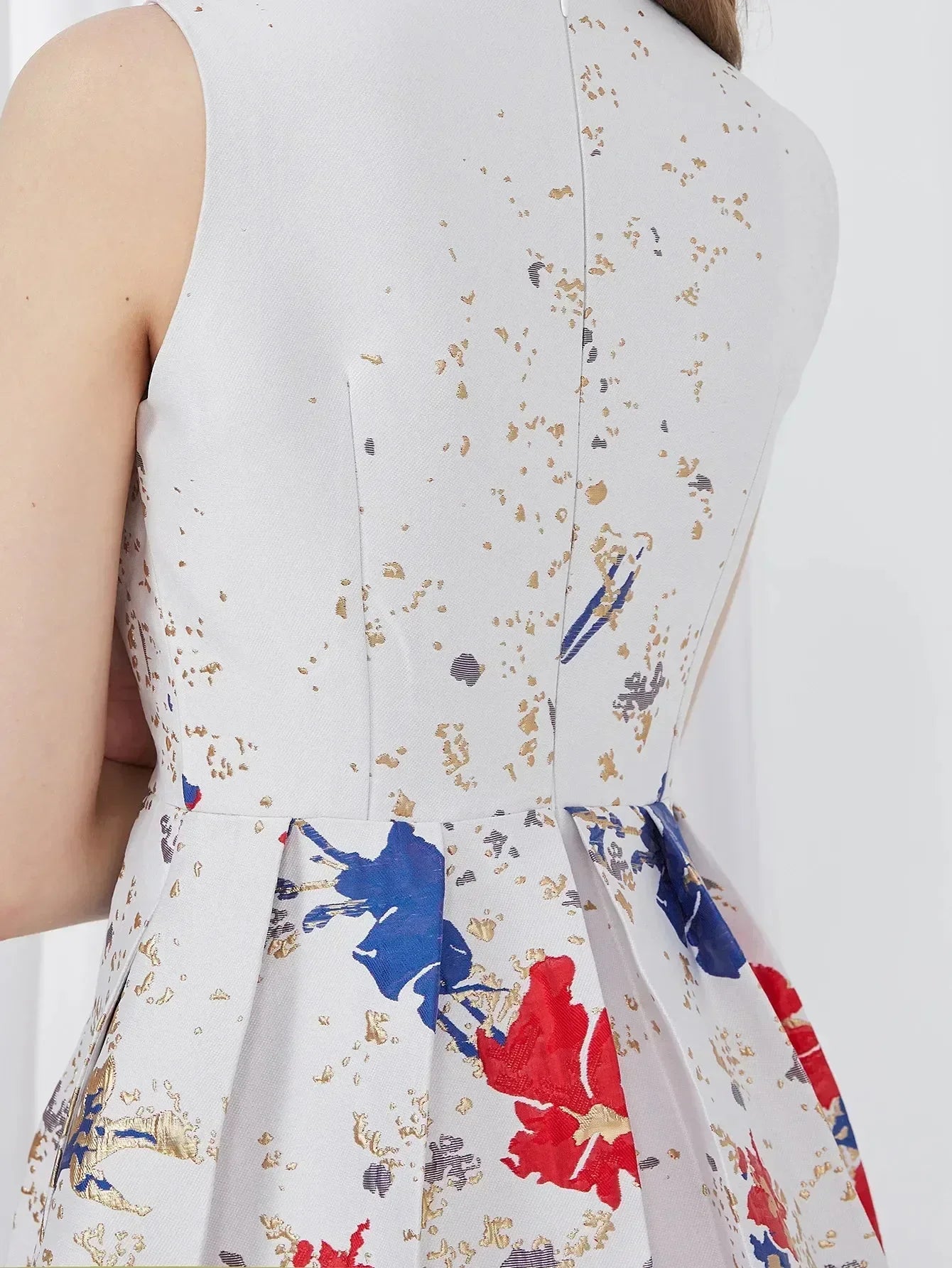 Elegant Flower Jacquard Party Dress -Guocali