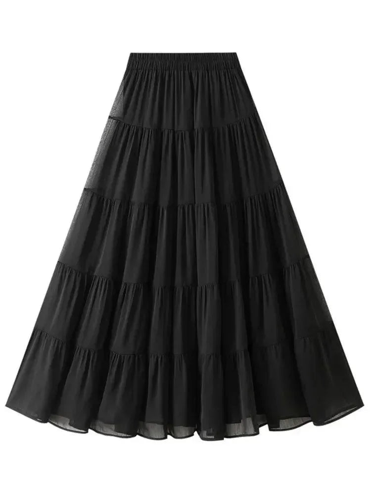 Elegant High Waisted Pleated Skirt -Guocali