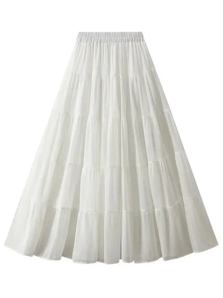 Elegant High Waisted Pleated Skirt -Guocali