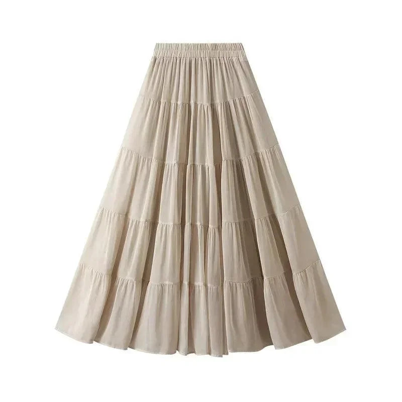 Elegant High Waisted Pleated Skirt -Guocali