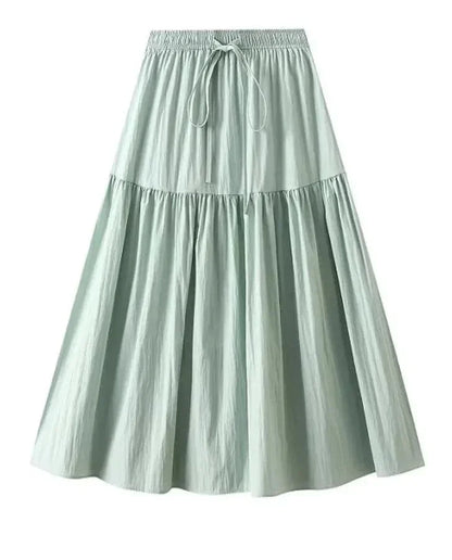 Elegant Lace-Up Elastic Pleated Skirt -Guocali