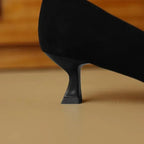Elegant Leather Low Heel Women Pumps