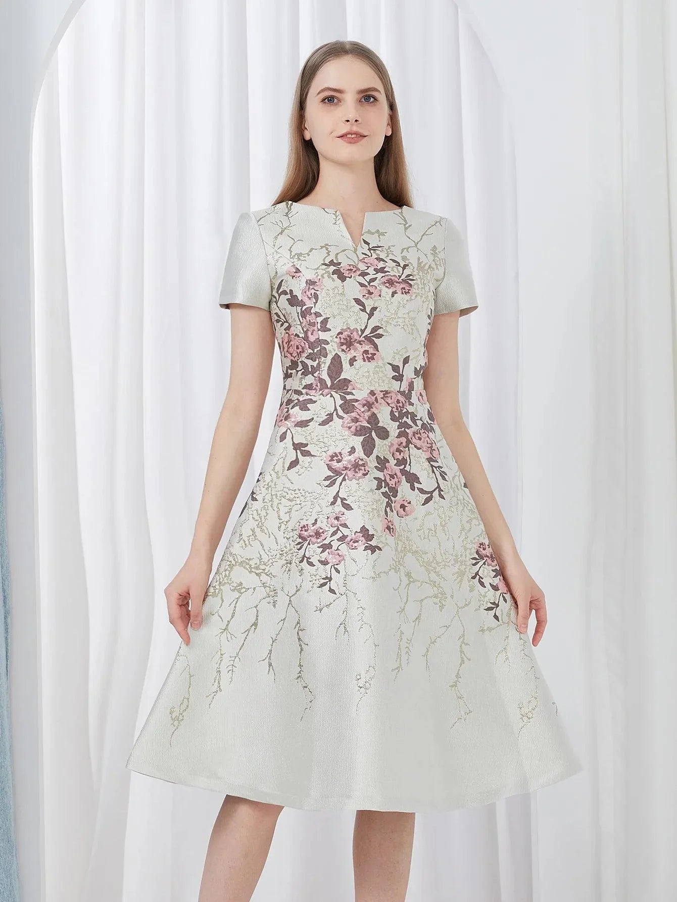 Elegant Luxury Summer Jacquard Party Dress -Guocali