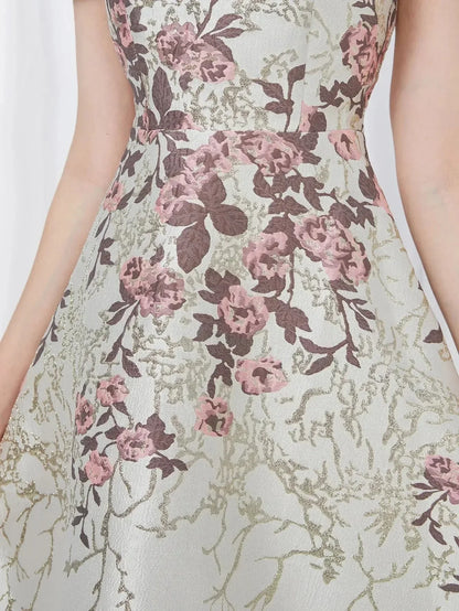 Elegant Luxury Summer Jacquard Party Dress -Guocali