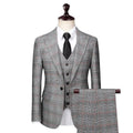 Elegant Men’s Suit - Plaid Single-Breasted