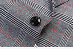 Elegant Men’s Suit - Plaid Single-Breasted