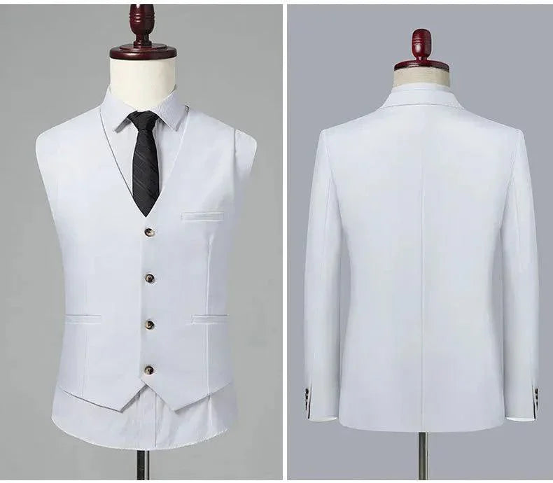 Elegant Men’s Suit - Solid Double-Breasted