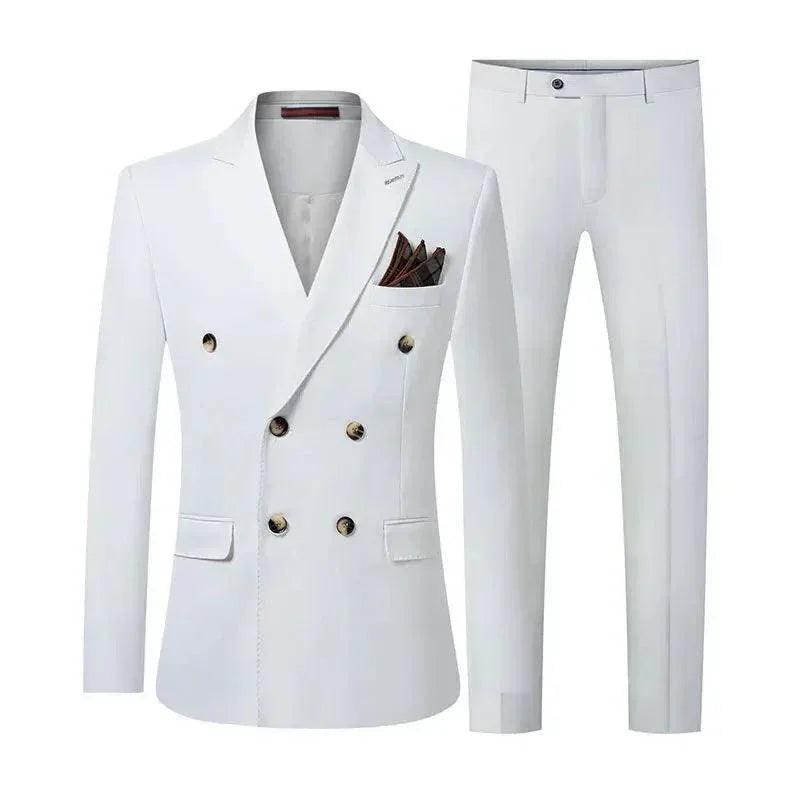 Elegant Men’s Suit - Solid Double-Breasted