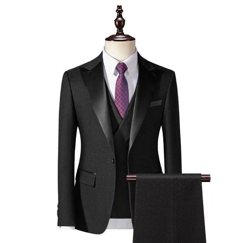 Elegant Men’s Tuxedo Suit - Solid Single-Breasted