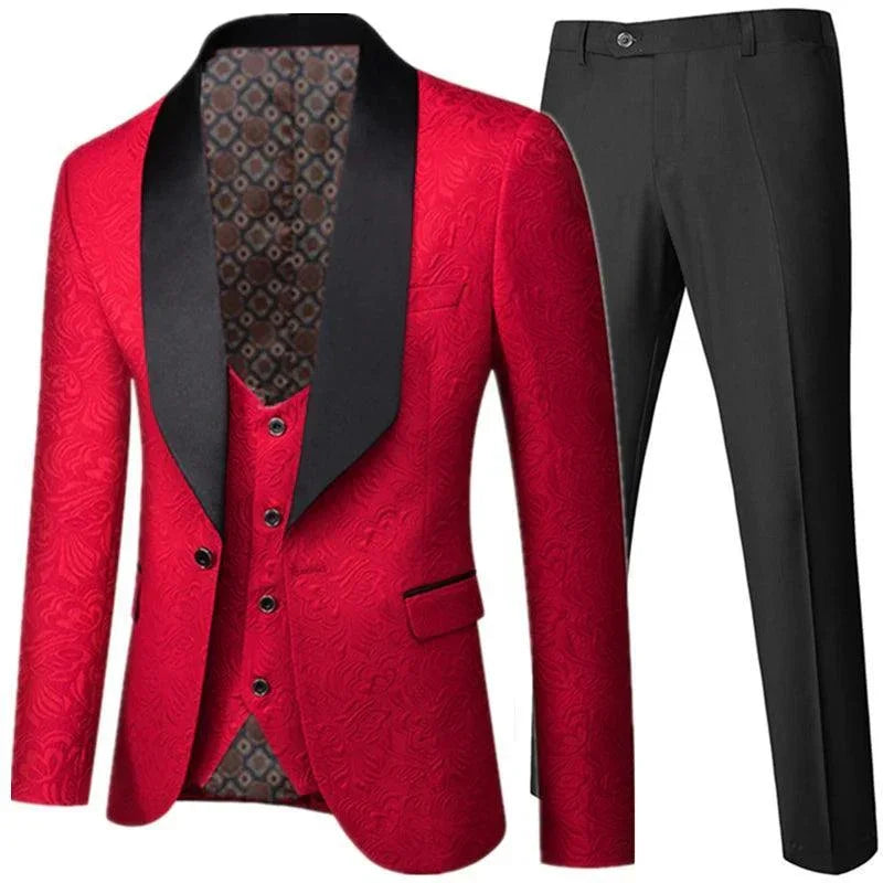 Elegant Men’s Tuxedo Suit - Texture Single-Breasted