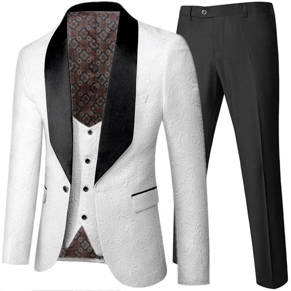 Elegant Men’s Tuxedo Suit - Texture Single-Breasted