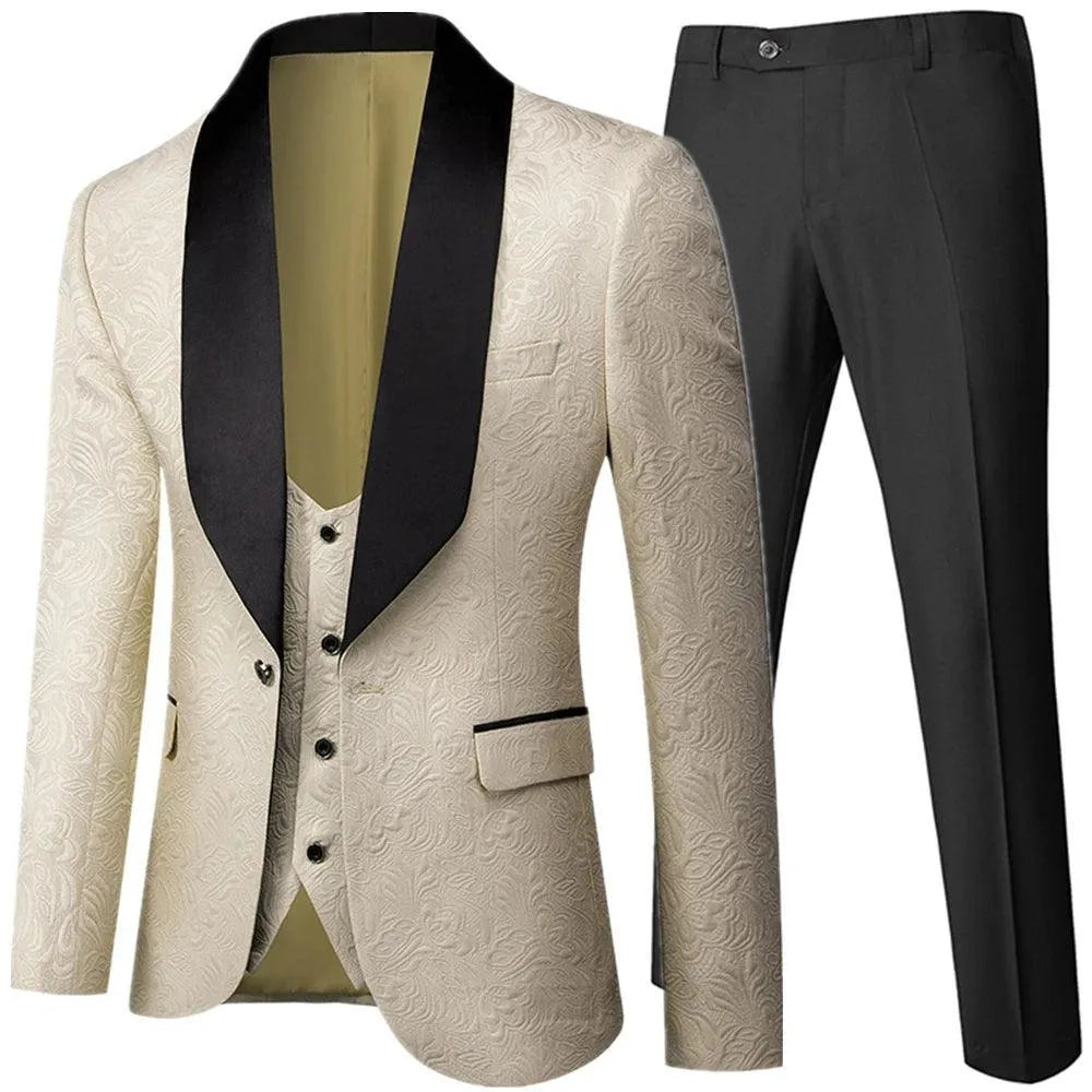 Elegant Men’s Tuxedo Suit - Texture Single-Breasted