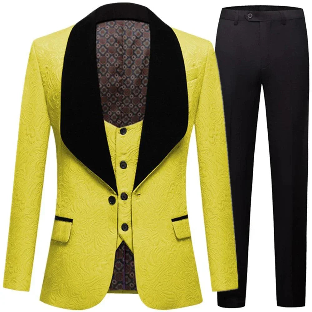 Elegant Men’s Tuxedo Suit - Texture Single-Breasted