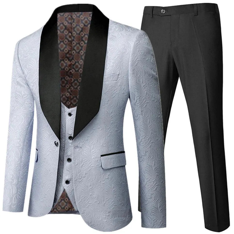 Elegant Men’s Tuxedo Suit - Texture Single-Breasted