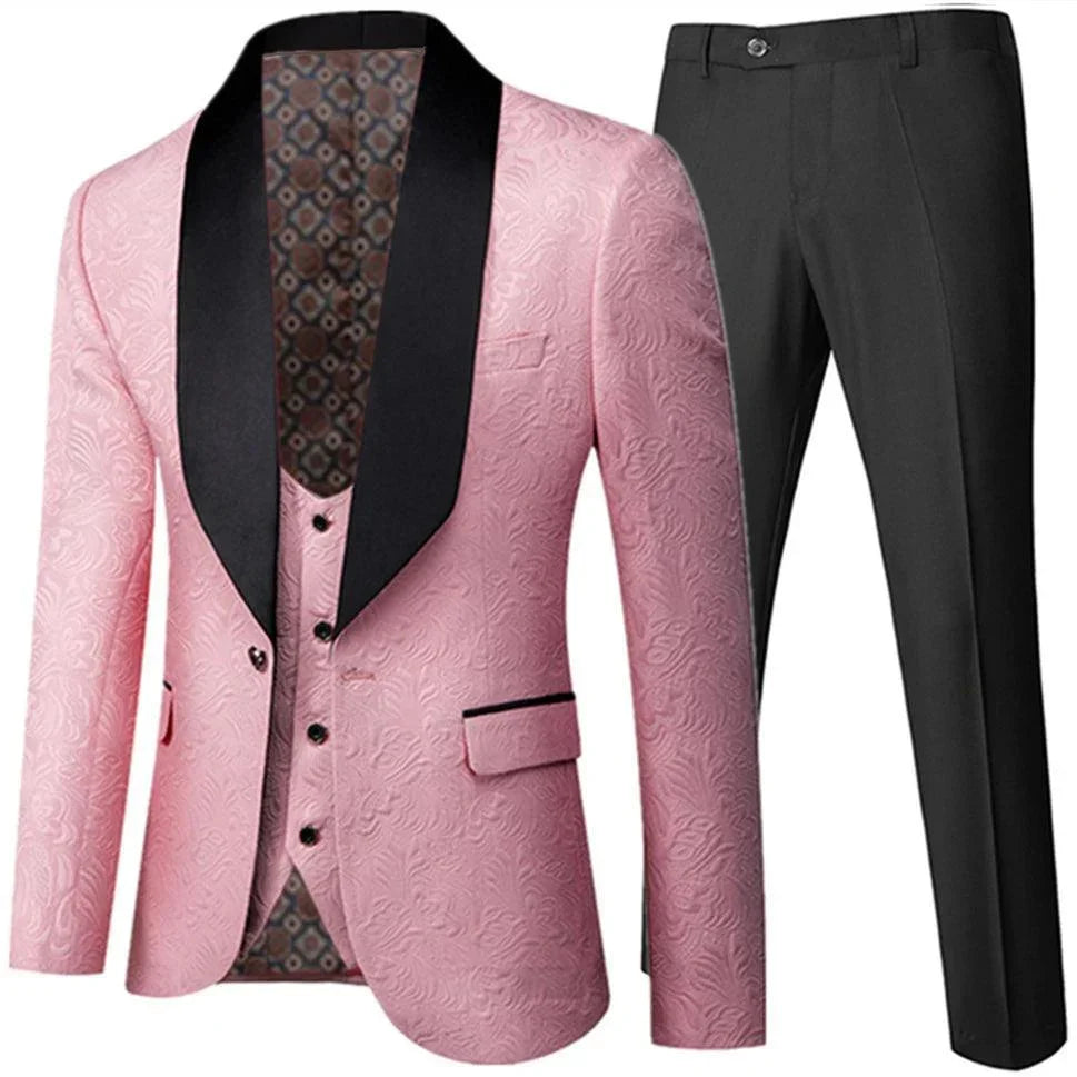 Elegant Men’s Tuxedo Suit - Texture Single-Breasted