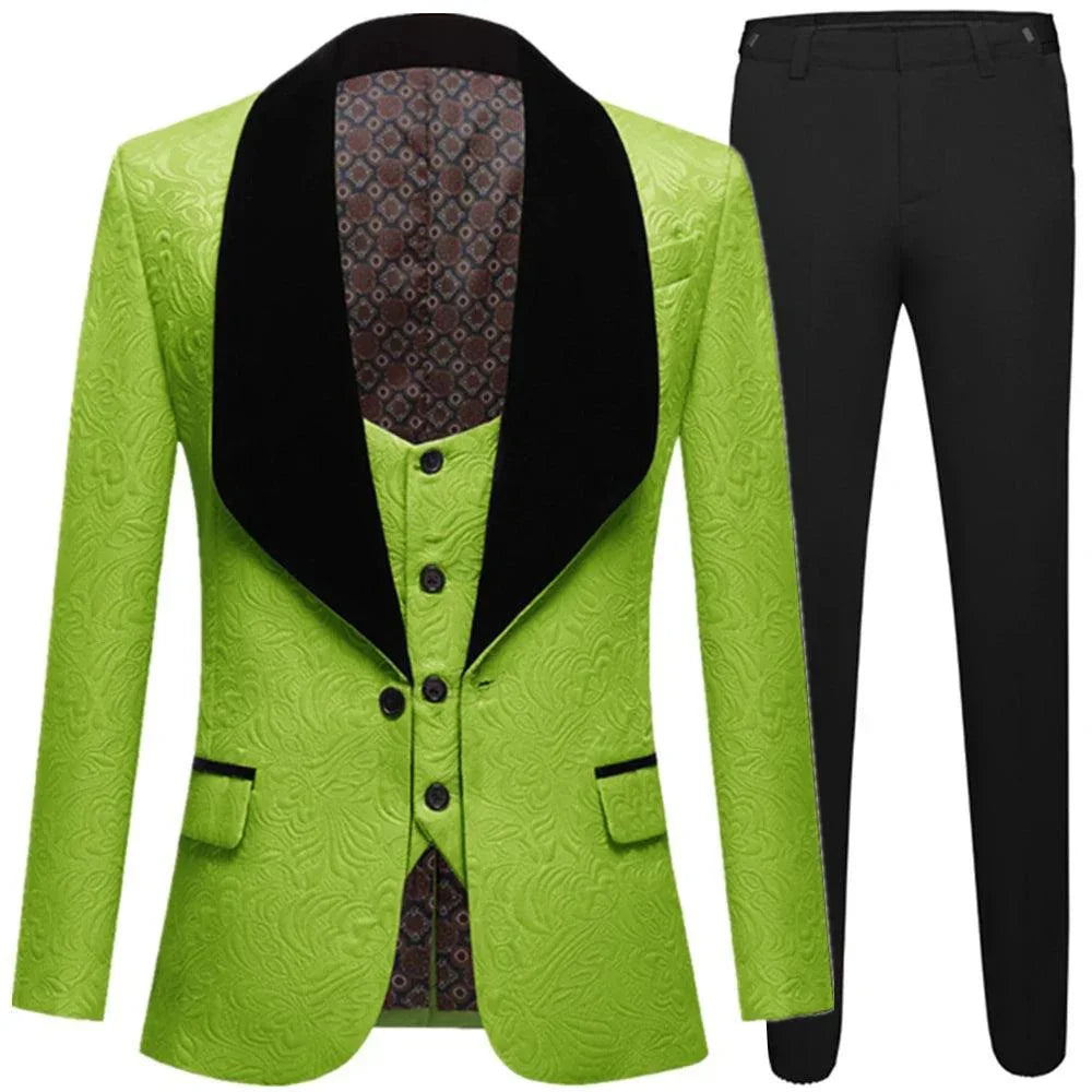 Elegant Men’s Tuxedo Suit - Texture Single-Breasted