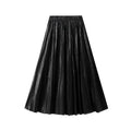 Elegant Metallic Pleated Skirt for Women -Guocali