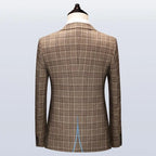Elegant, Professional Men’s Suit - Plaid Single-Breasted