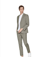 Elegant, Professional Men’s Suit - Solid Single-Breasted - Khaki