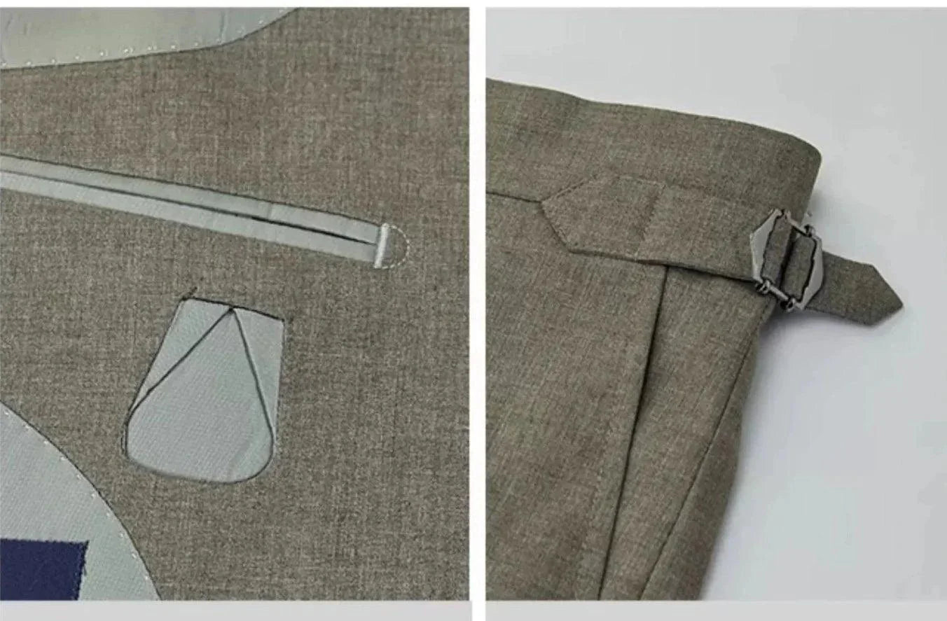 Elegant, Professional Men’s Suit - Solid Single-Breasted - Khaki