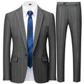 Elegant, Professional Men’s Suit - Striped Single-Breasted