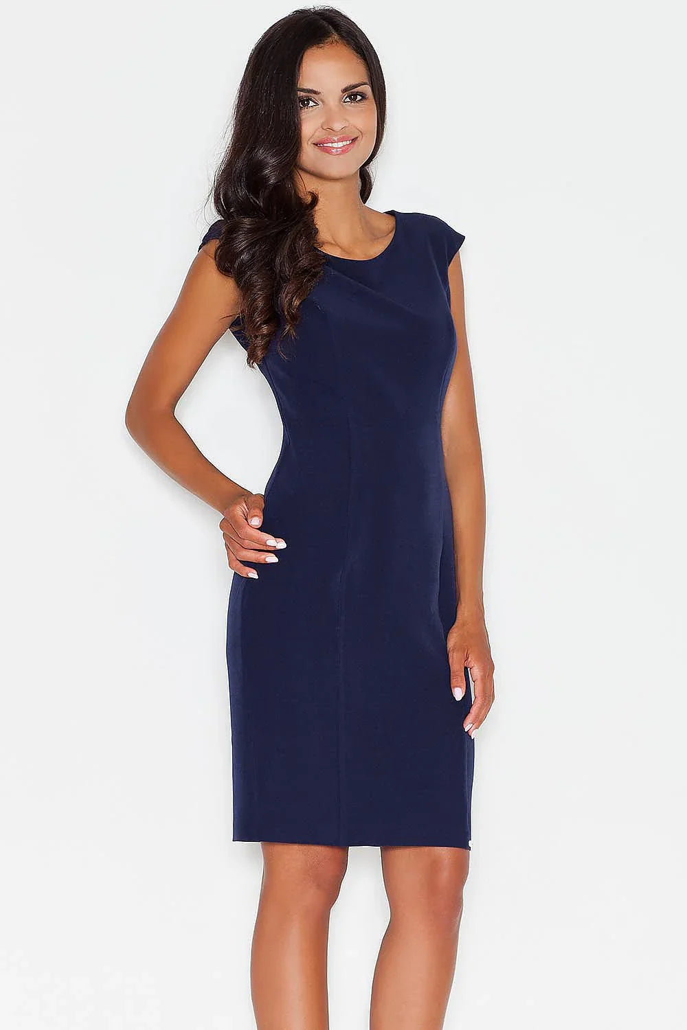 Elegant Round Neck Day Dress
