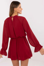 Elegant Round Neck Long Sleeves Day Dress