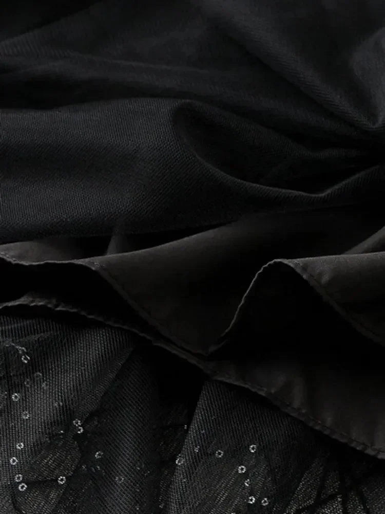 Elegant Sequin Pleated A-Line Skirt -Guocali