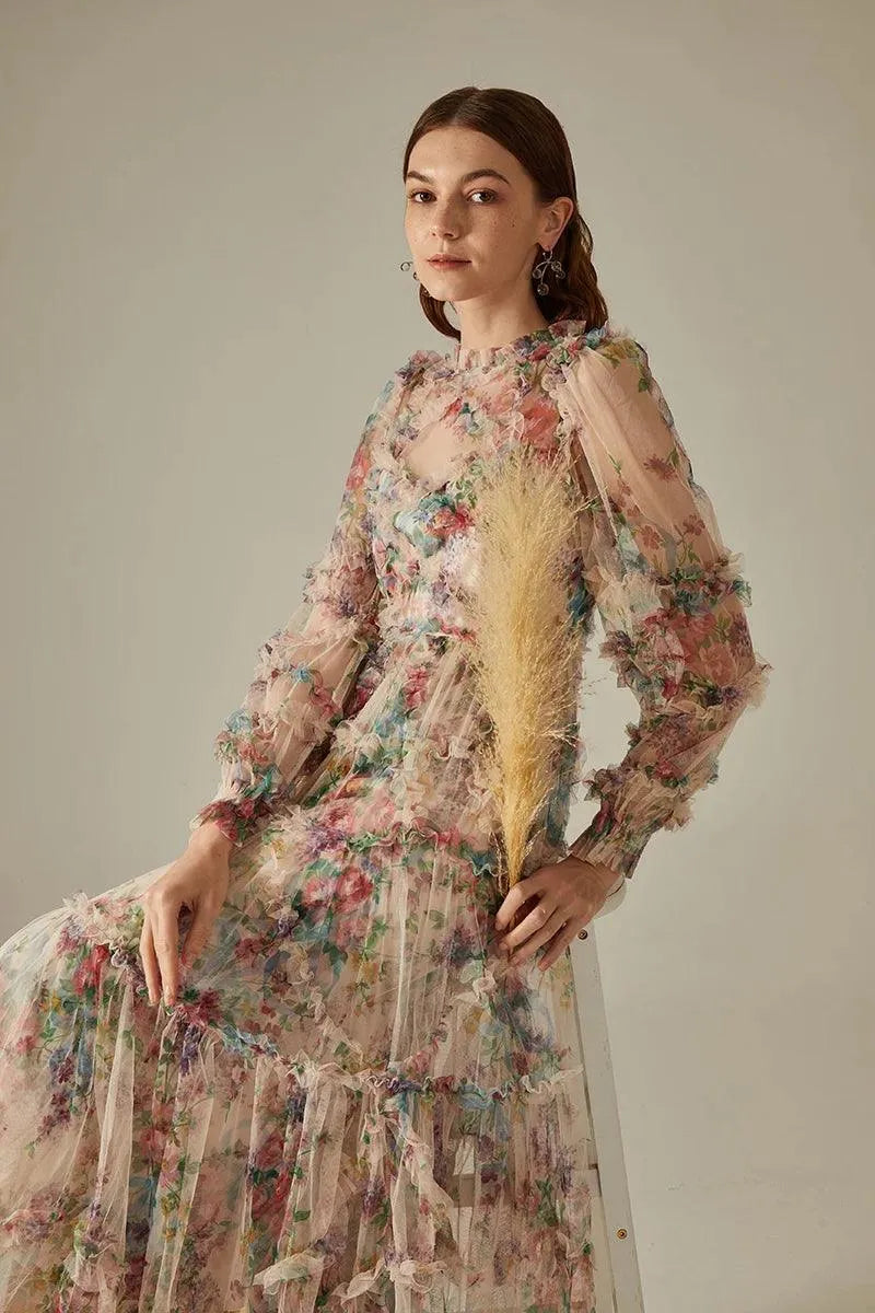 Elegant Sexy Lace Floral Maxi Prom Dress – Glamorous Evening Gown -Guocali