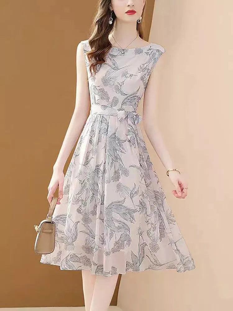 Elegant Sleeveless Chiffon Women’s Dress -Guocali