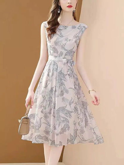 Elegant Sleeveless Chiffon Women’s Dress -Guocali