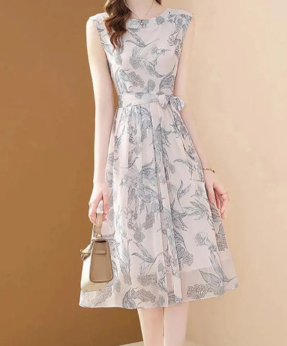 Elegant Sleeveless Chiffon Women’s Dress -Guocali