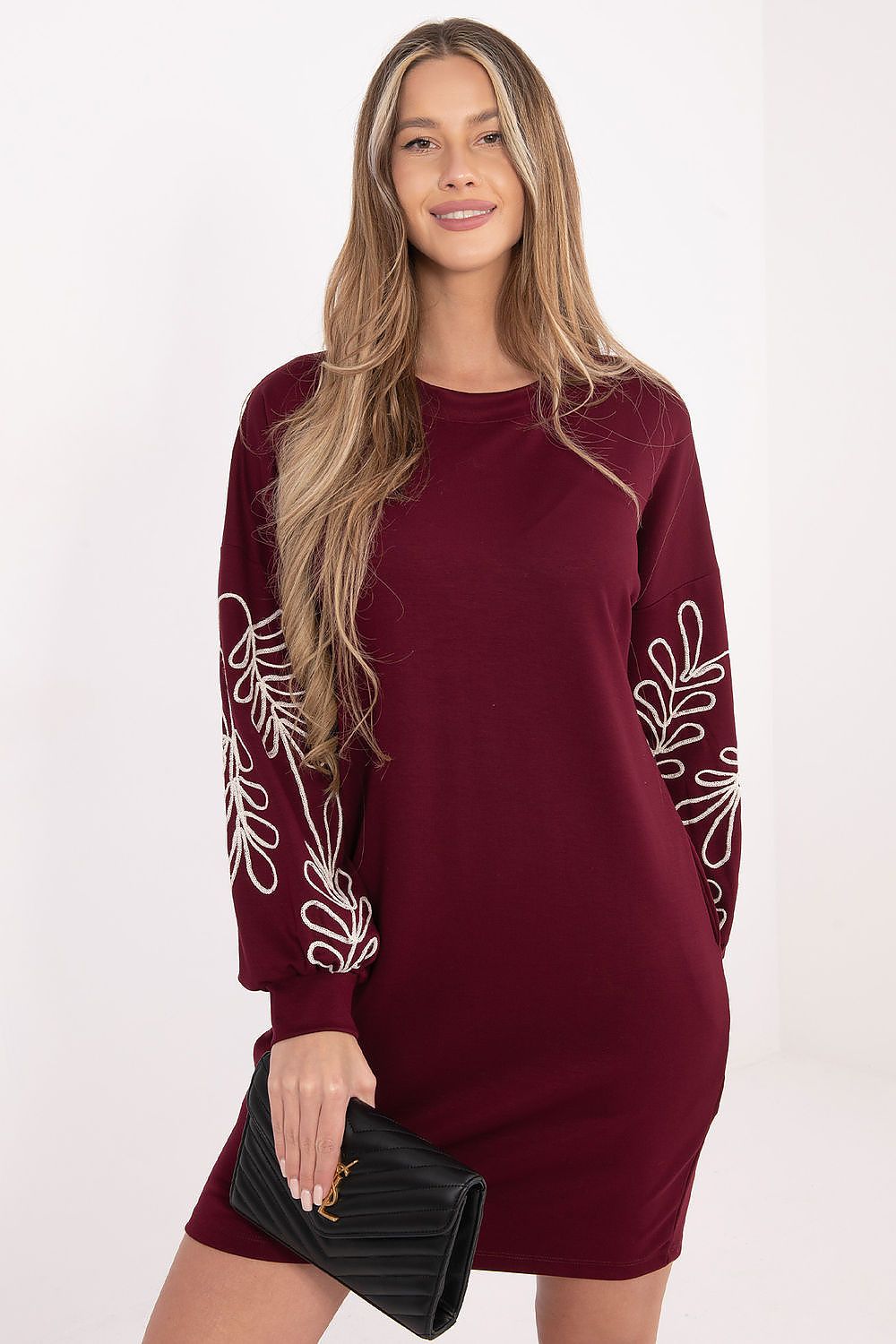 Elegant Straight Shift Mini Knit Dress