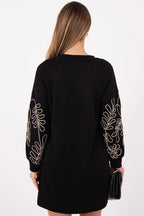 Elegant Straight Shift Mini Knit Dress