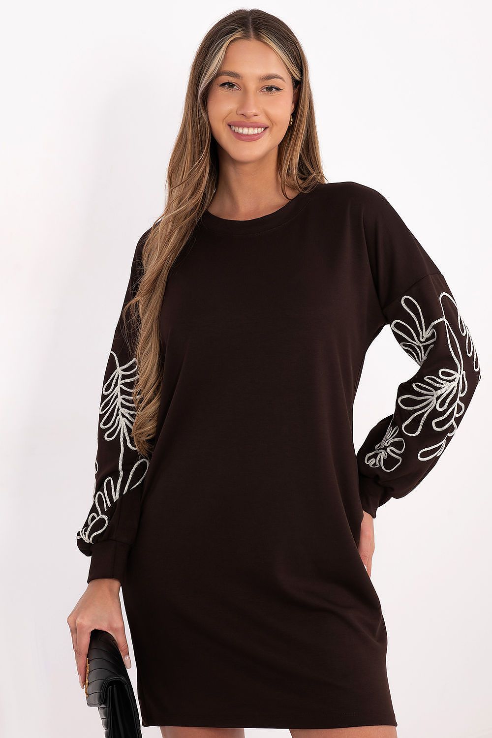 Elegant Straight Shift Mini Knit Dress