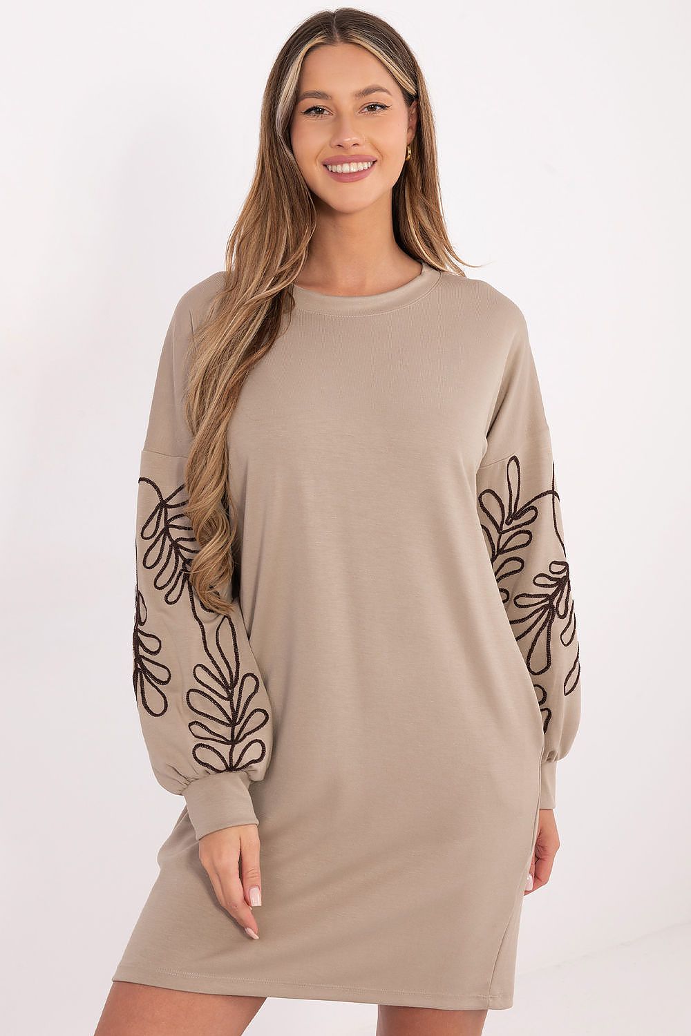 Elegant Straight Shift Mini Knit Dress