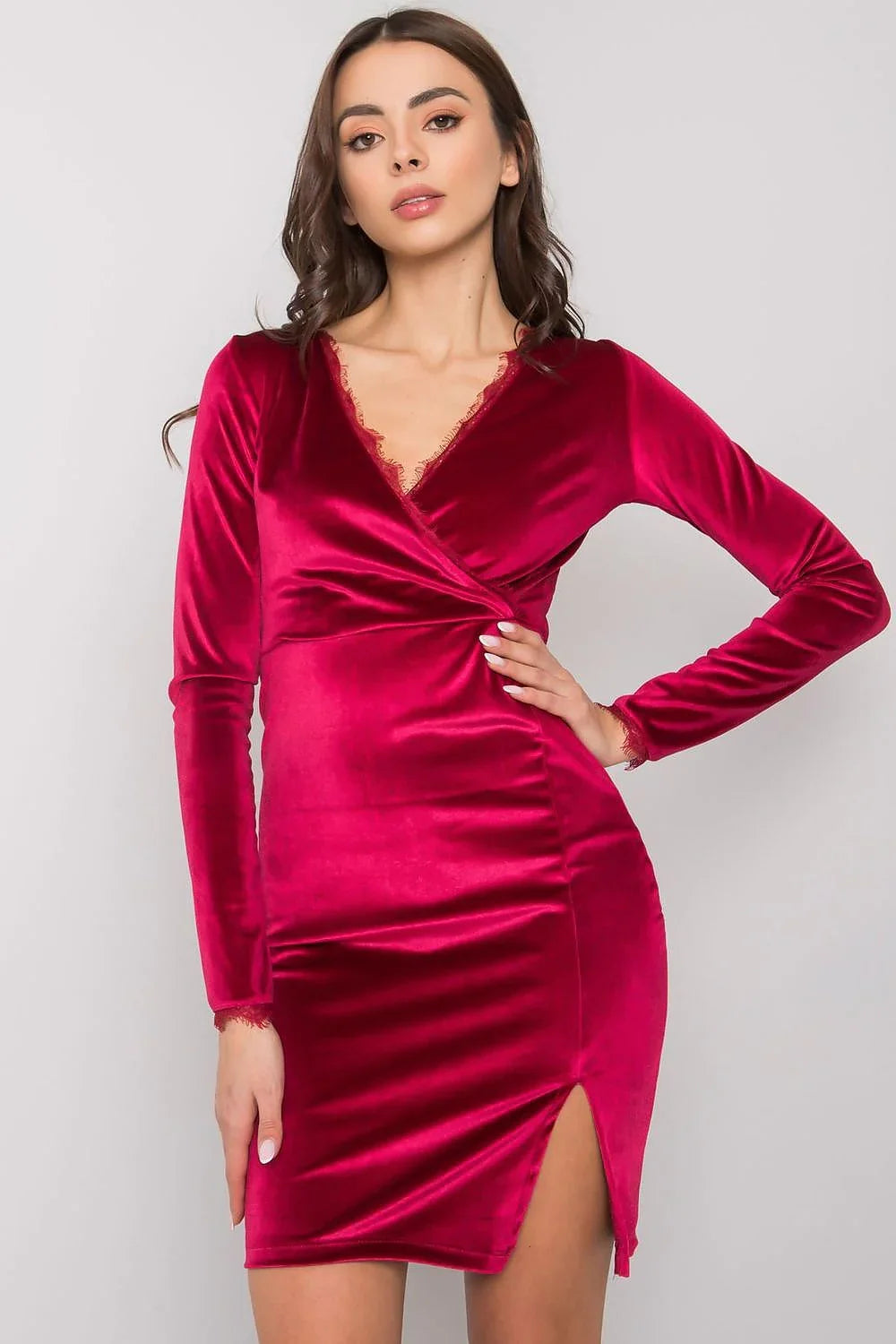 Elegant V-Neck Long Sleeves Evening Dress