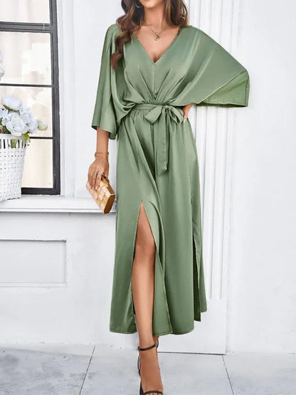 Elegant V-Neck Loose Dress -Guocali