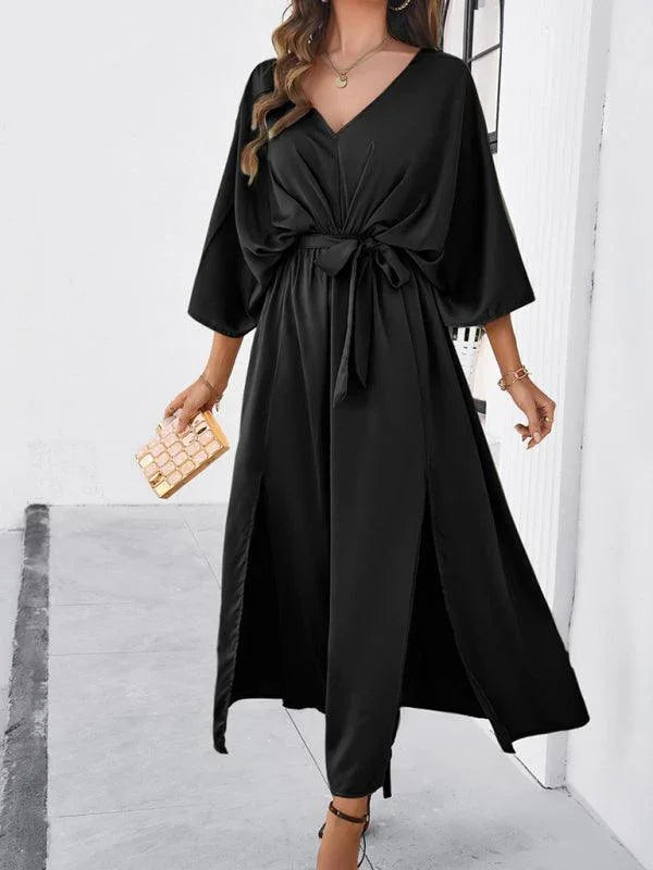 Elegant V-Neck Loose Dress -Guocali