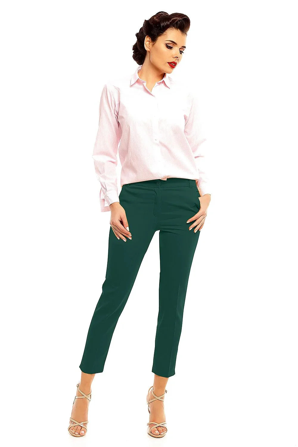 Elegant Women Cropped Pants – High-Rise Slim Fit -Guocali