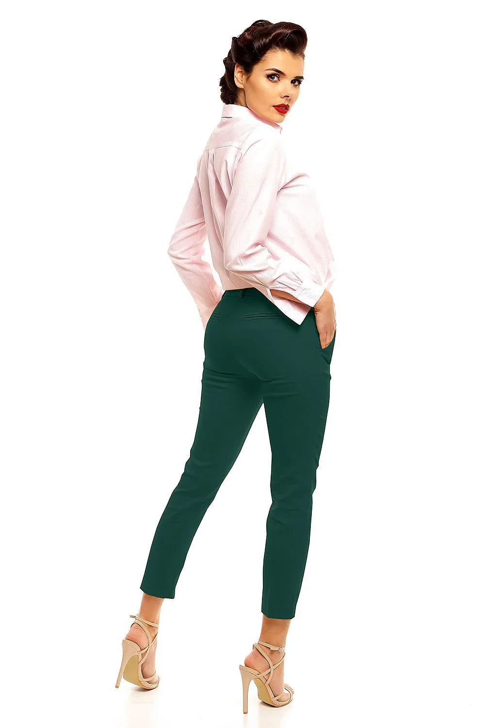 Elegant Women Cropped Pants – High-Rise Slim Fit -Guocali